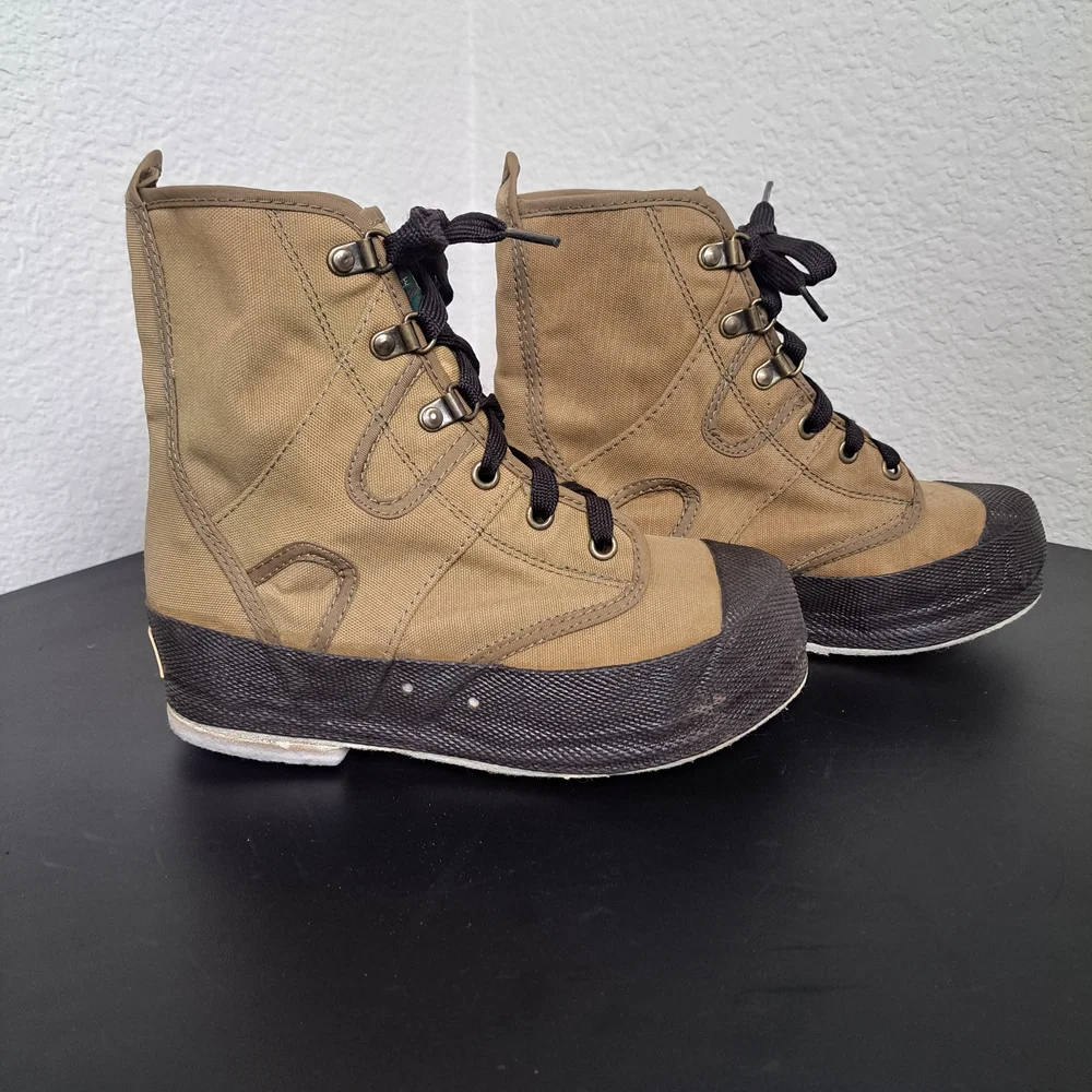 Orvis Boys/Girls Size 6 Fly Fishing Wading Boots Khaki Canvas Felt Bottoms